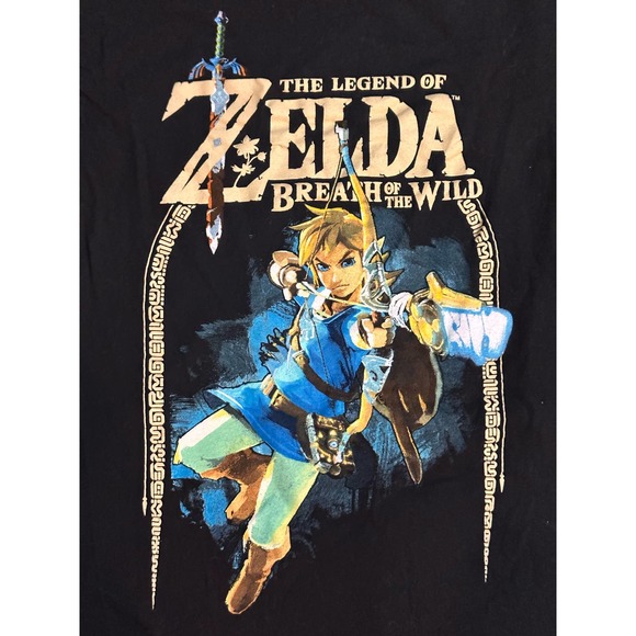 Zelda Breath Of The Wild Link Arch Shot Logo Graphic T-Shirt T-Shirt medium - Picture 2 of 3